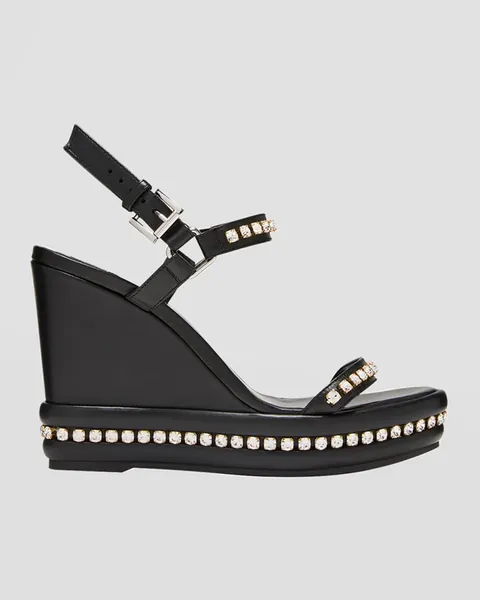 Napa Strass Red Sole Wedge Sandals