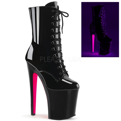 XTREME-1020TT Black Patent/Black-Neon Hot Pink Boots