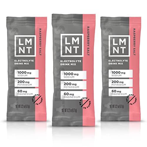 LMNT Zero Sugar Electrolytes - Raspberry Salt | Drink Mix | 30 Count - Raspberry Salt