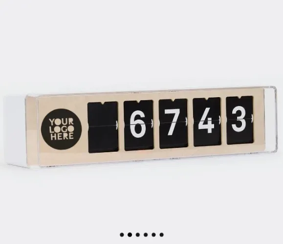 Smiirl. Custom Counter - Your own logo on wood panel - 5 Digits.