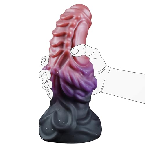 8.3in Huge Monster Dildo Adult Sex Toys, Thick Anal Dildo with Suction Cup, Silicone Giant Knot Dildo Fantasy Toy Horse Ribbed Dildo, Massive Dragon Dildo for Beginner Advanced Women Men Gay Couples - 8.3in