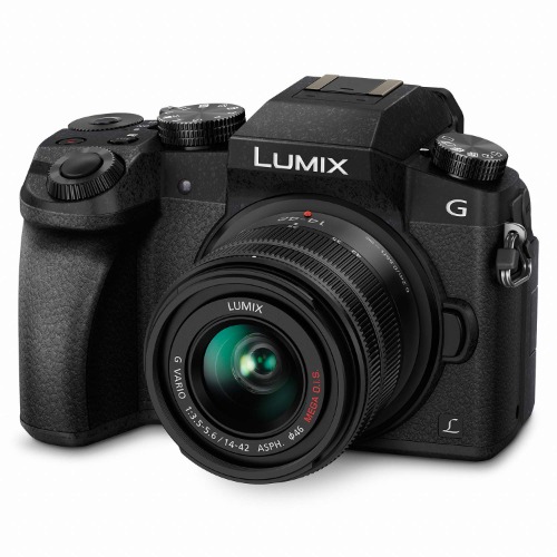PANASONIC LUMIX G7 4K Mirrorless Camera, with 14-42mm MEGA O.I.S. Lens, 16 Megapixels, 3 Inch Touch LCD, DMC-G7KK (USA Black) - Black