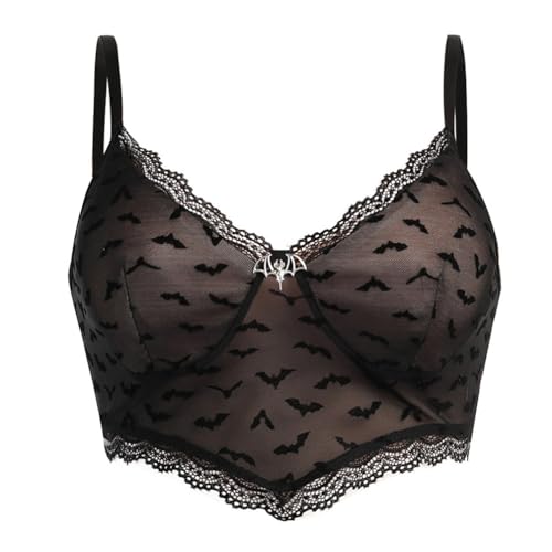 Women's Gothic Crop Tops Punk Tanks Trendy Camisole T-Shirt - Grey 30 - Large