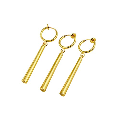 XHBTS Einteilige Zoro-Ohrringe - Gold-Clip-On-Anime-Cosplay-Ohrringe für Anime-Liebhaber (Clip-On) 3 Set mit Minituch und Mini-Box