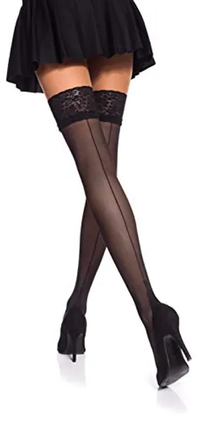 Romartex 20 Denier Hold Ups Stockings with Back Seam, 6 Colours, Sizes S-XL