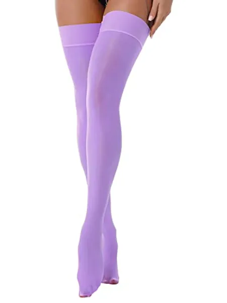 CHICTRY Womens Shiny Oil Hold Up Stockings Thigh High Silk Long Socks Pantyhose Underwear Clubwear