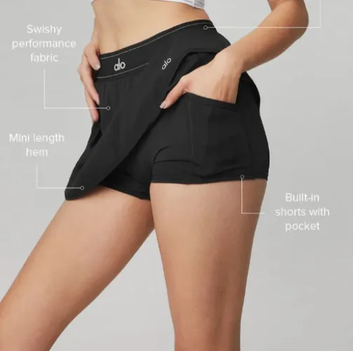 Match Point Tennis Skirt - Black | Black / S