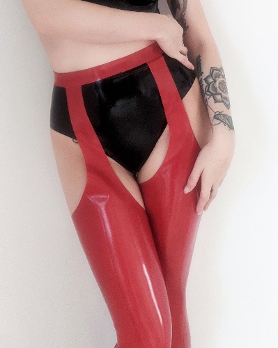 Latex Chaps/Suspender Leggings | Default Title