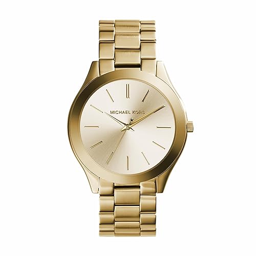 Michael Kors Slim Runway Women's Watch, Stainless Steel Bracelet Watch for Women - Gold Tone