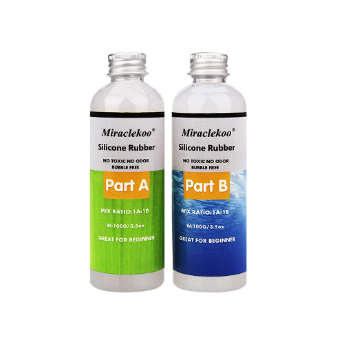 Miraclekoo Silicone Mold Making Kit Liquid Silicone Rubber Molding Silicone Translucent Clear Mold Making Silicone for Resin Molds, Silicone Molds DIY Manual Making (7 oz) - 21.16 oz