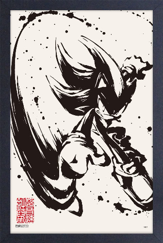Pyramid America Sonic - Inked Shadow Framed Poster Print - 