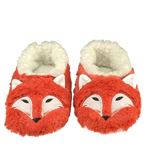 ooohyeah Womens Funny Animal Non-Slip Slippers, Novelty Fuzzy House Slippers, Cozy Sherpa Warm Cute Indoor Shoes - 9-10 - Foxy