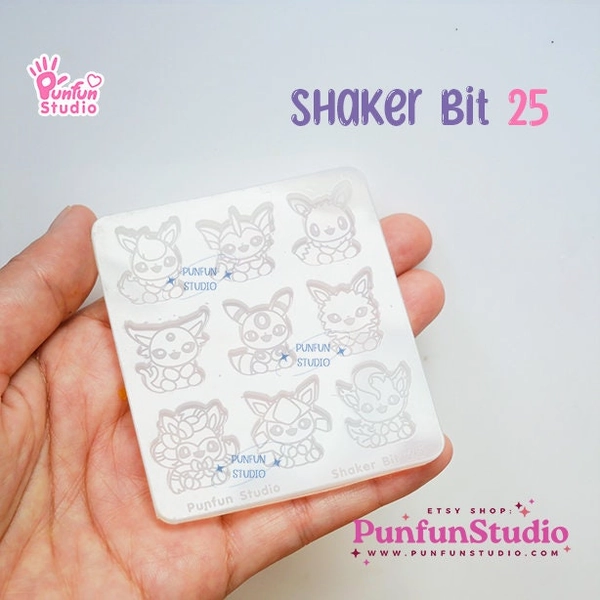 Shaker Bit 25 Eev Evolutions Mold / Pokemold / 19 in 1 / Shaker bits mold / Silicone Mold