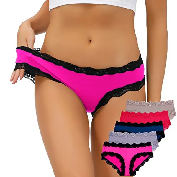 ADOVAKKER Women's Underwear Low Rise Lady Micro Smooth Breathable Briefs Hipster Panties Multipack Printing J-S1