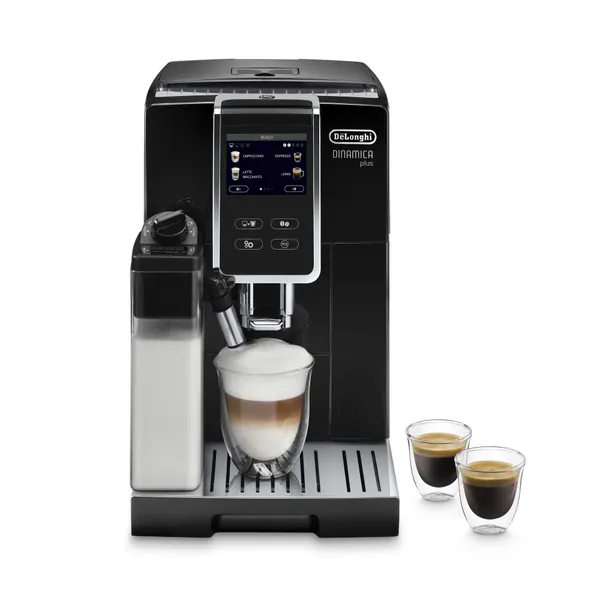 De'Longhi Dinamica Plus ECAM 370.70.B Kaffeevollautomat mit LatteCrema Milchsystem, Cappuccino & Espresso auf Knopfdruck, 3,5 Zoll TFT Touchscreen Farbdisplay, Kaffeekannen-Funktion, schwarz - Single Kaffeevollautomat Schwarz