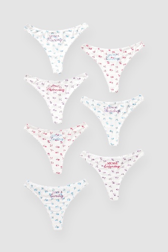 Days of the Week Thong (7 Pack) - Print | XS