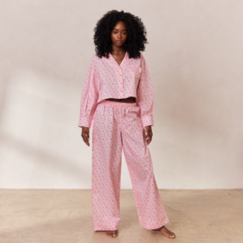 Breakfast Club Pajama Bottoms - Pink Print | XS