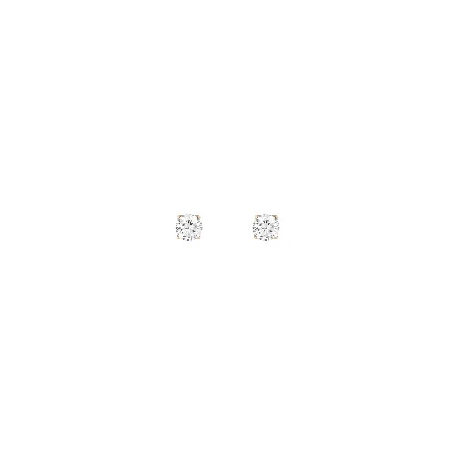 White Sapphire Solitaire Stud Earrings | Vermeil / Yellow / Round