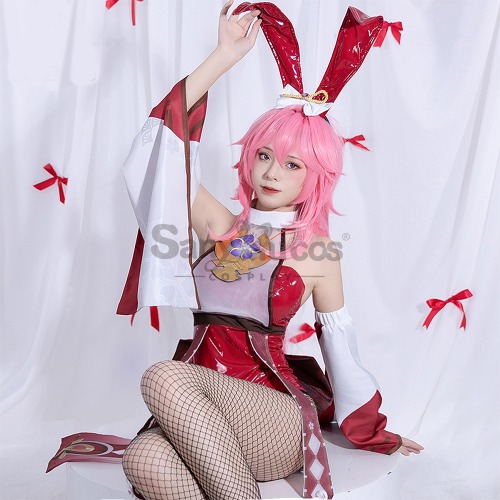 【In Stock】Game Genshin Impact Cosplay Yae Miko Bunny Girl Cosplay Costume - L