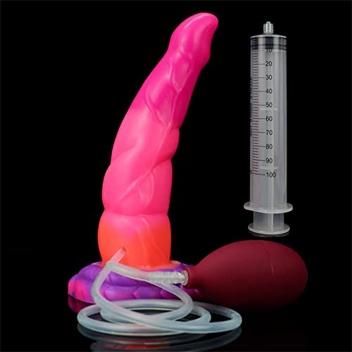 8.07" Luminous Squirting Dildo Silicone Anal Dildo Butt Plug Toy for Women, Realistic Ejaculating Dildo Suction Cup Dildo Adult Sex Toy, Flexible Dildo Anal Plug