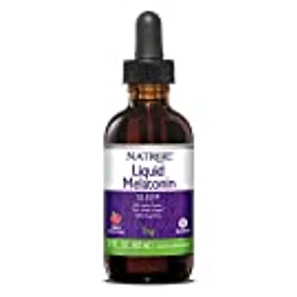 Natrol Liquid Melatonin Tincture, Helps You Fall Asleep Faster, Stay Asleep Longer, Faster Absorption, 100% Vegetarian, Berry Flavor, 1mg, 2 Fl. Ounce Tincture Bottle