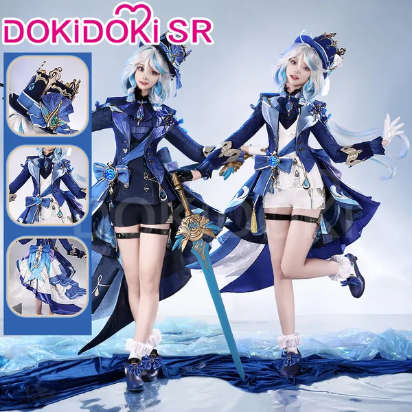 【Size S-2XL】【Partial size Ready For Ship】DokiDoki-SR Game Genshin Impact Cosplay Fontaine Furina Costume / Shoes Dark Furina Focalors