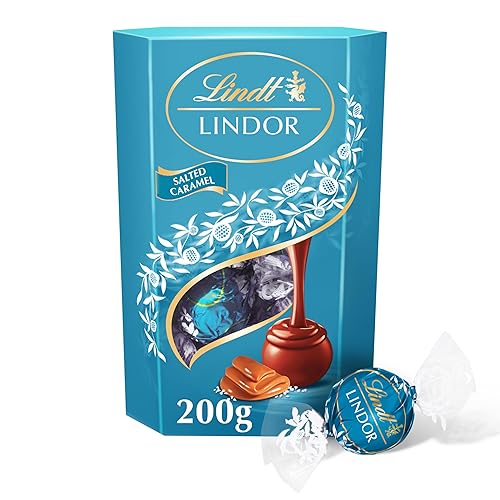 Lindt Lindor Salted Caramel Chocolate Truffles Box 200g - Salted Caramel - 200 g (Pack of 1)