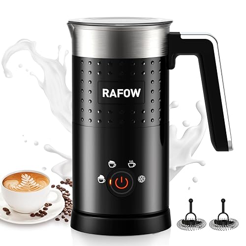 Milk Frother Electric 4 in 1 - Automatic Milk Frothers 300ml Large Capacity Milk Steamer Silent Operation Milk Heater and Warmer Hot & Cold Milk Foamer Maker for Latte Coffee Chocolate - 20 x 15x 10 cm