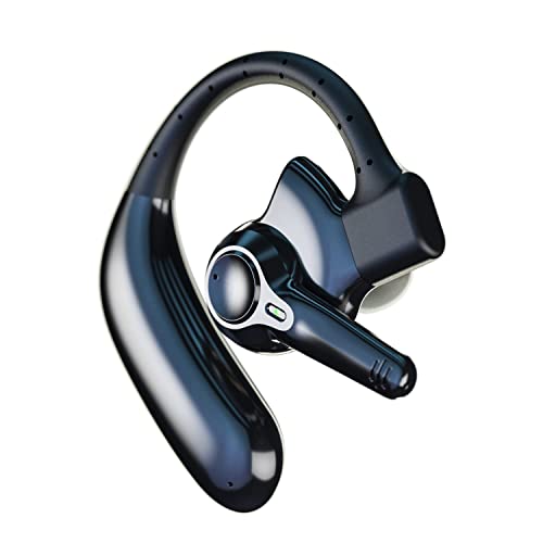 emotal Dual-Mic AI Noise Cancelling Bluetooth Headset for Cell Phones, 10 Days Standby 30Hrs HD Talktime Bluetooth Earpiece IPX6 Waterproof Ultralight for Driving/Truckers/Business, Black - Black - Small - EM-BT01