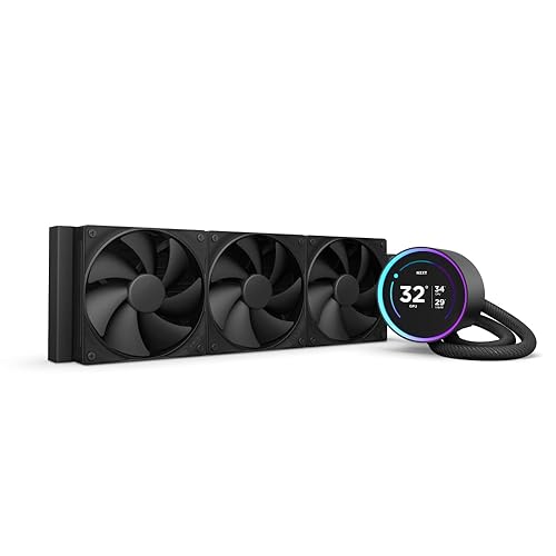 NZXT Kraken Elite 360 2024 - AIO CPU Liquid Cooler - 360mm Radiator - 3 x F120P Fans - Customizable 2.72" IPS LCD - NZXT Turbine Pump - AMD® AM5, AM4 - Intel® LGA 1851/1700, 1200/115X - Black - Black - 360mm Radiator - Kraken Elite 2024