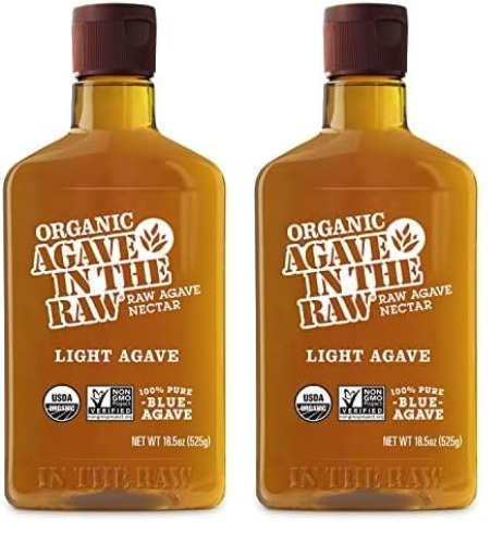 Agave In The Raw Light Organic Agave Nectar Sweetener | Blue Raw Agave Syrup | No Added Flavors or erythritol | Sugar Alternative for Coffee, Baking, Cooking, Hot & Cold Drinks | Natural, Low Carb, Low Glycemic, Vegan, Gluten-Free | 18.5oz Bottle (Pack of 2) - Light Agave - 18.5 Fl Oz (Pack of 2)