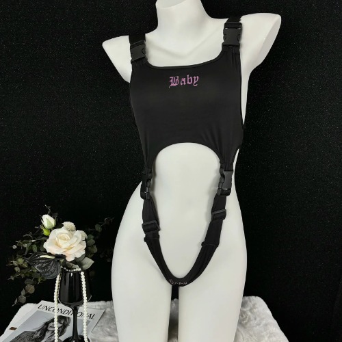 Baby Buckled Bodysuit - Black / M