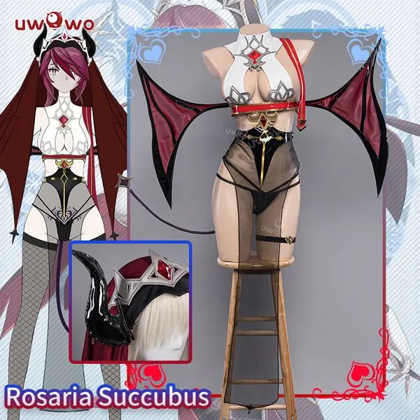 【Pre-sale】Uwowo Genshin Impact Fanart Rosaria Succubus Little Devil Cosplay Costume | XL