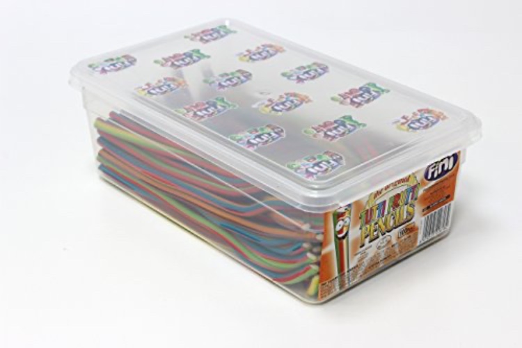 FINI Tutti Frutti Candy Pencils | Fruit Flavour Candy | 100 piece tub - Vanilla,Fruit - 100 Count (Pack of 1)