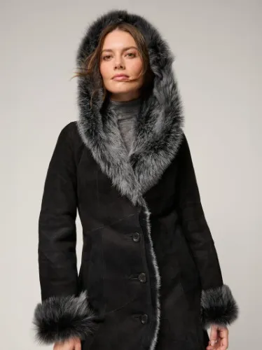 Dakota Hooded Toscana Sheepskin Coat