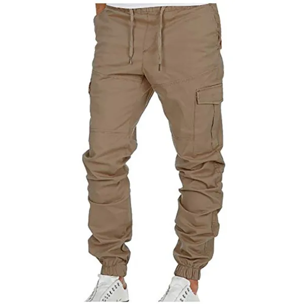 LoveLeiter Herren Jogginghose Sweatpants Zipper Gesteppt Mit Seitentaschen Cargo Jogginganzug Jogger MäNner Trainingsanzug Baumwolle Jungen Slim Fit Casual Sport Work Hosen