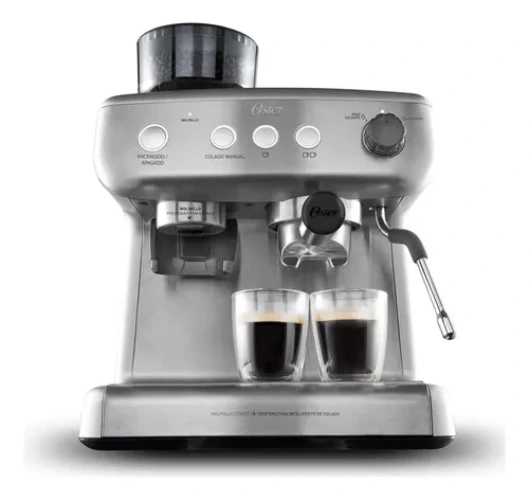Cafetera Espresso Oster Perfect Brew 15 Bar Molino Integrado Color Acero inoxidable