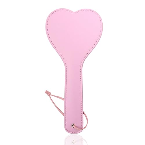 VENESUN Pink SM Sexual Heart Spanking Paddle, 11.2inch Faux Leather Wide Paddles Sex Toys for Adults BDSM Cosplay - Pink