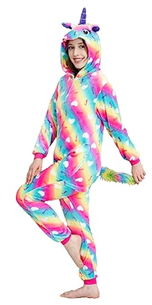 UDERUI Unicorn Onesie Unisex Adult Pajamas One-Piece Cosplay Costume Animal Partywear