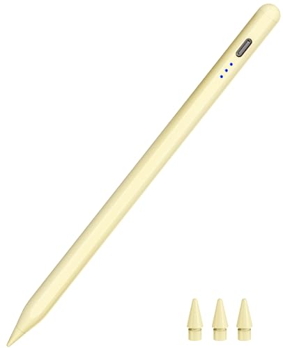 Pen for ipad 2018-2023, HATOKU Quick Charging Pencil 2nd Generation with Tilt & Palm Rejection, Pen for ipad Compatible with ipad Air 3/4/5, ipad Mini 5/6, ipad 6-10 Gen, ipad Pro 11/12.9" (Yellow) - Yellow
