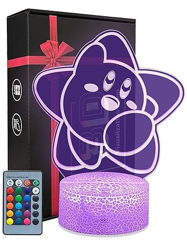 Roban Game Anime Night Light for Girls, 3D Illusion 16 Colors Changing Cute Cartoon Figurine Lamp with Remote Gaming Room Decor, Creative Gifts for Kids Teens Birthday Christmas