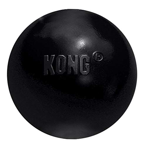 KONG – Extreme Ball – Hundespielzeug aus Robustem Kautschuk für Besonders Kräftiges Kauen, Schwarz – Für Mittelgroße/Große Hunde - Medium/Large