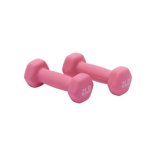 Amazon Basics 2 Pound Neoprene Dumbbells Weights - Set of 2, Pink - 
