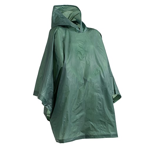 totes womens Rain Poncho, Lightweight, Reusable, and Packable on the Go Rain Protection - One Size - Hunter