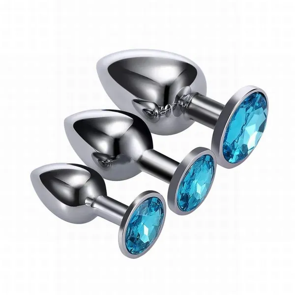 3Pcs A'mal Pl'ugs Trainer Kit Stainless Steel Bûtt Pl'ug Massage Toys for Beginner,SKY-907077