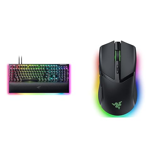 Razer BlackWidow V4 Pro Wired Mechanical Gaming Keyboard & Cobra Pro Wireless Gaming Mouse: 10 Customizable Controls - BlackWidow V4 Pro - Yellow Switches - Linear & Silent + Mouse