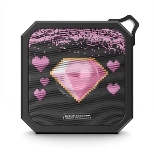 Ninja Dragons Kawaii Diamonds and Hearts Retro Pixel Waterproof Bluetooth Speaker - Black / One size