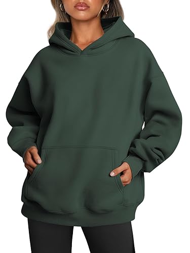 Trendy Queen Womens Oversized Hoodies Fleece Sweatshirts Long Sleeve Sweaters Pullover Fall Outfits Winter Clothes - Forest Green - Medium