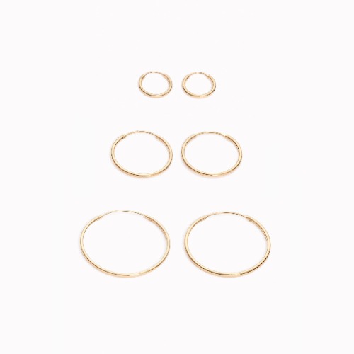 14k Gold Hoop Earrings Set | Default Title