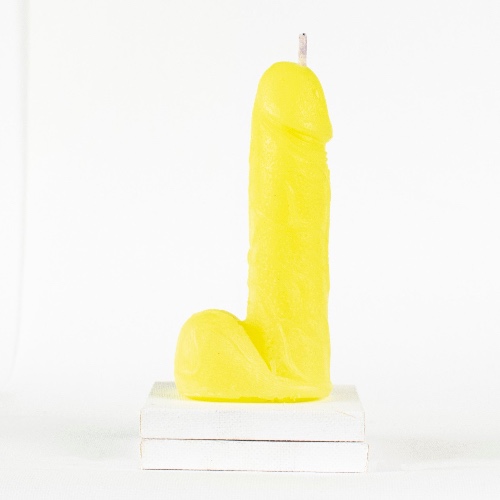 Flaming Hot Genitals - Vulva & Penis wax play Candles - Dick / Penis / Lemon (UV)